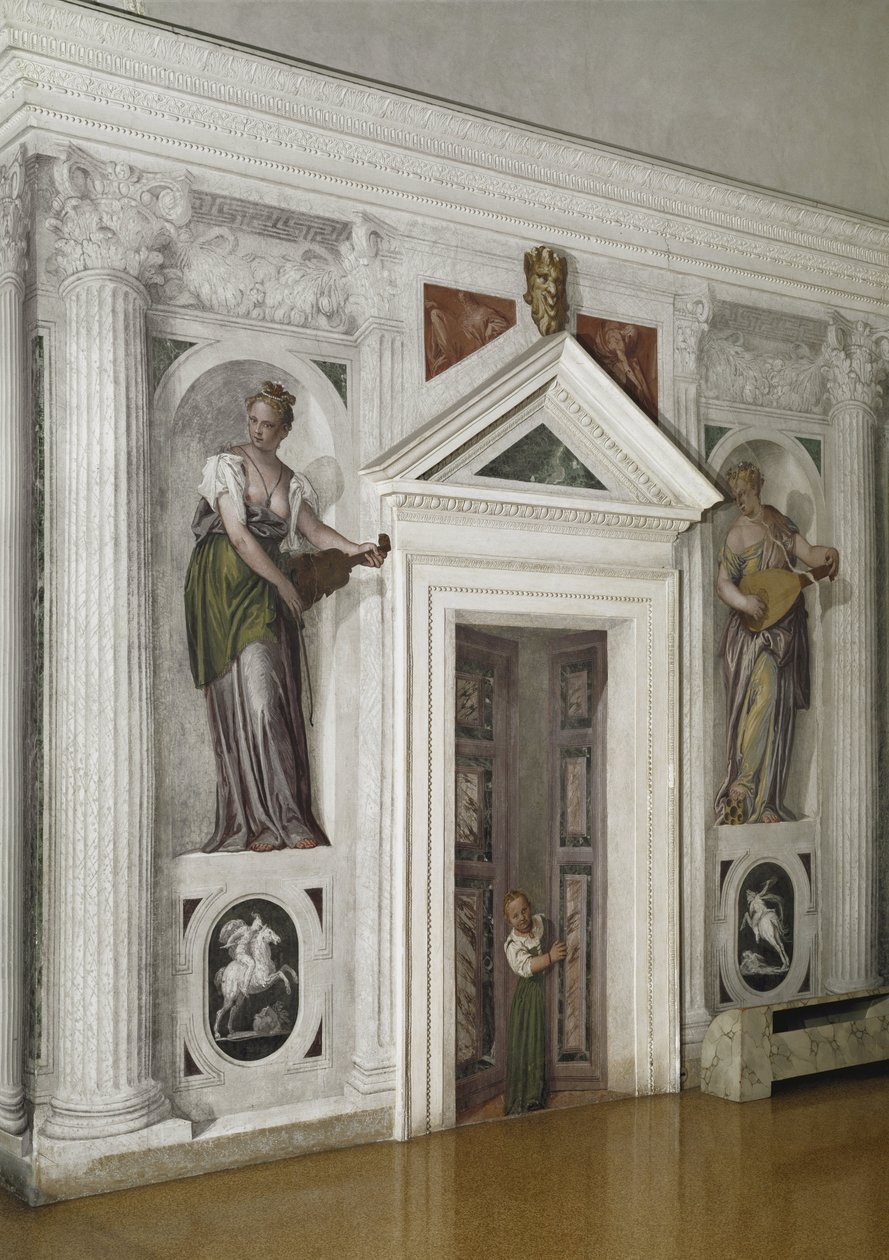 Näkymä ristinmuotoisesta huoneesta (ristihuone), noin 1561 (fresko) tekijältä Veronese