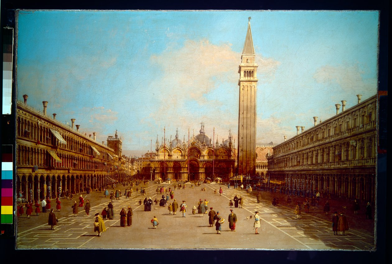 Piazza San Marco katsoen kohti San Marcon basilikaa tekijältä (1697 1768) Canaletto