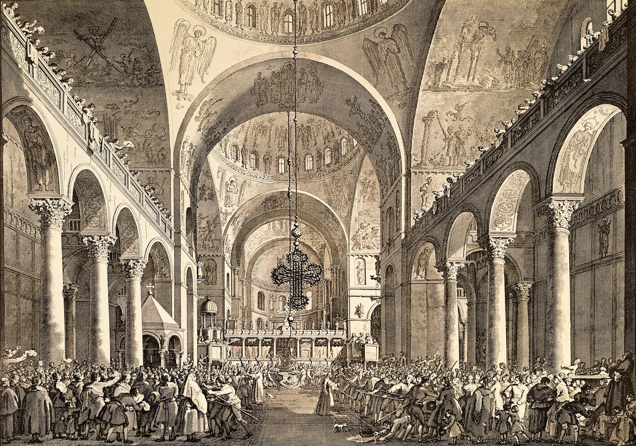 Giovanni Antonio Canal, joka tunnetaan nimellä Canaletto (1697-1768) ja Giovanni Battista Brustolon (1712-1796), kaiverrukset vastikään valitusta Venetsian dogista. Italia tekijältä (1697 1768) Canaletto