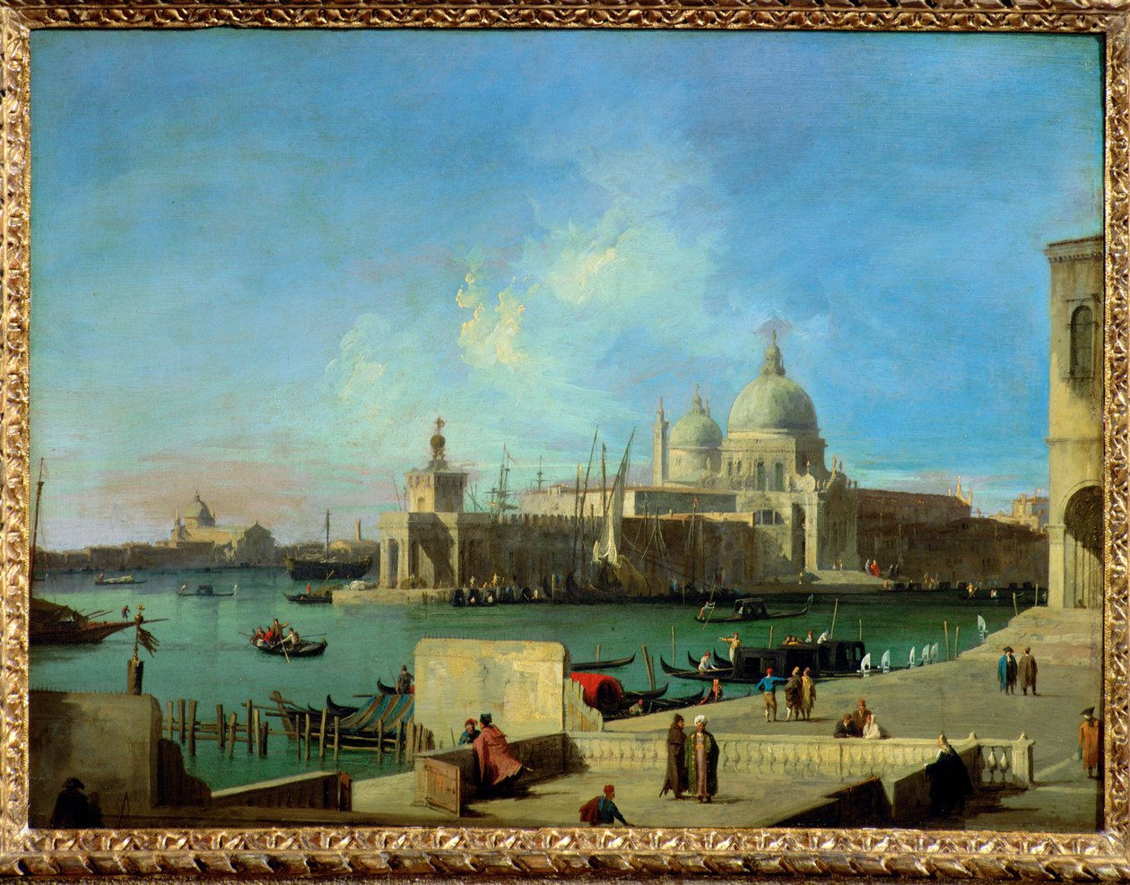 Näkymä Salutelle Grand Canal -kanavan sisäänkäynniltä - ... tekijältä (1697-1768) Canaletto