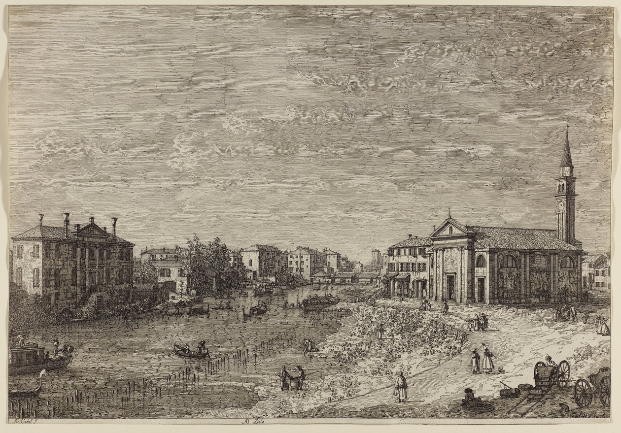 Al Dolo (etsaus paperille) tekijältä Canaletto