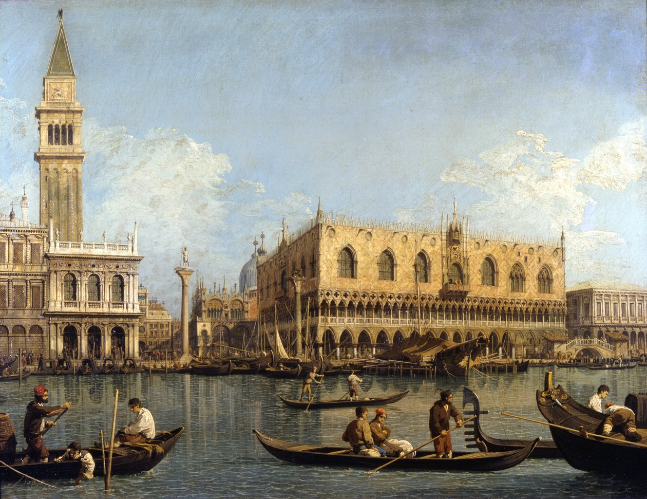 Canaletto (1697 - 1768): Näkymä Venetsian herttuapalatsille Milano Pinacoteca di Brera tekijältä Canaletto