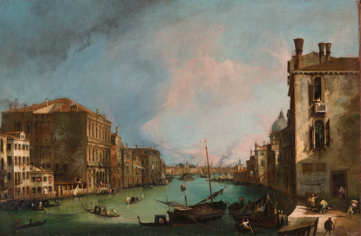 ""Le grand Canal a Venise, Italie"" (Venetsian Grand Canal) Peinture de Giovanni Antonio Canal (Canaletto) (1697-1768) Koko 65,5x97,5 cm Öljy kankaalle 1723 State Art Gallery, Dresde tekijältä Canaletto