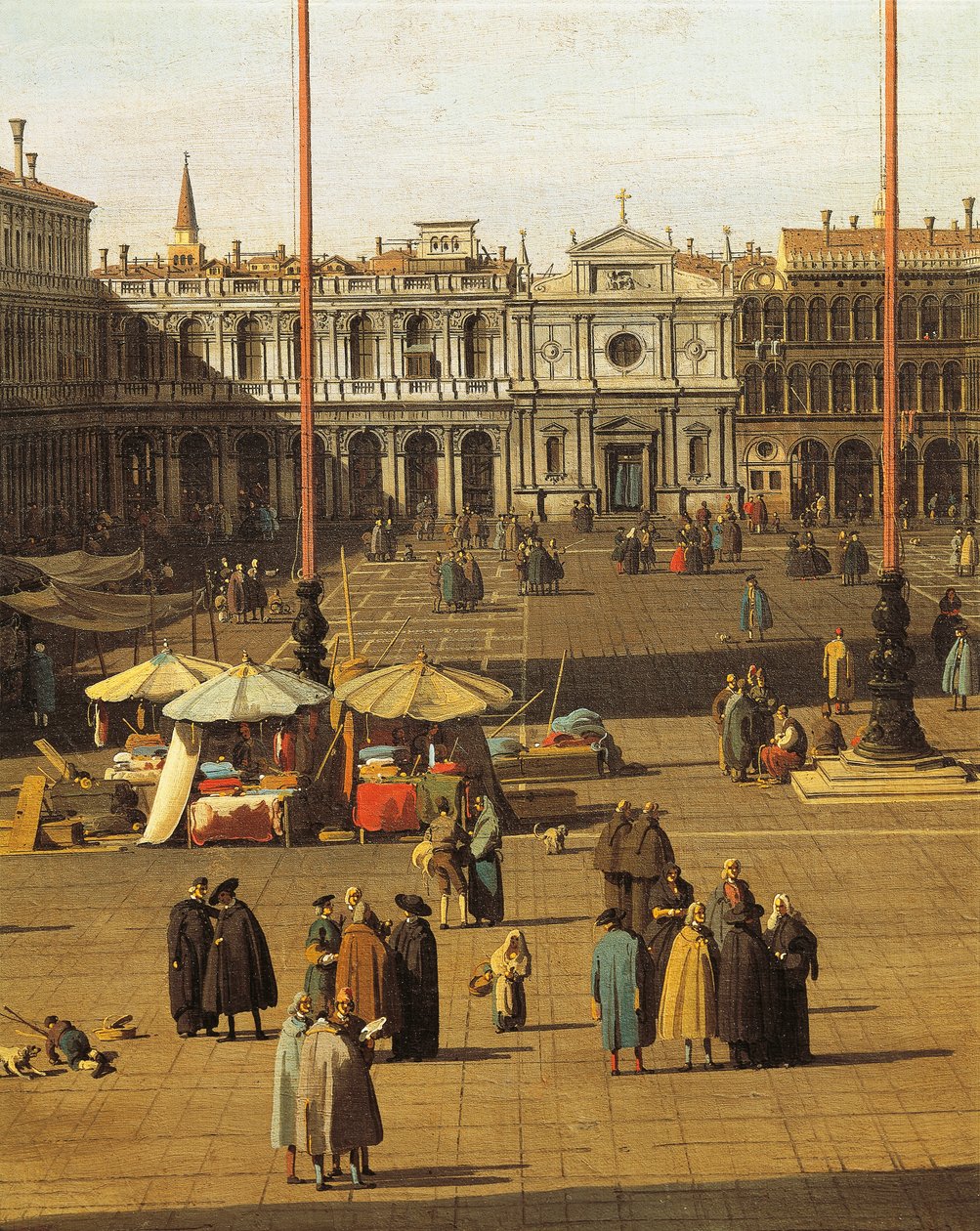 Piazza San Marco, Venetsia, noin 1735, kirjoittanut Giovanni Antonio Canal, tunnetaan nimellä Canaletto (1697-1768), Öljy kankaalle, 68,5x93,5 cm, Yksityiskohta tekijältä Canaletto