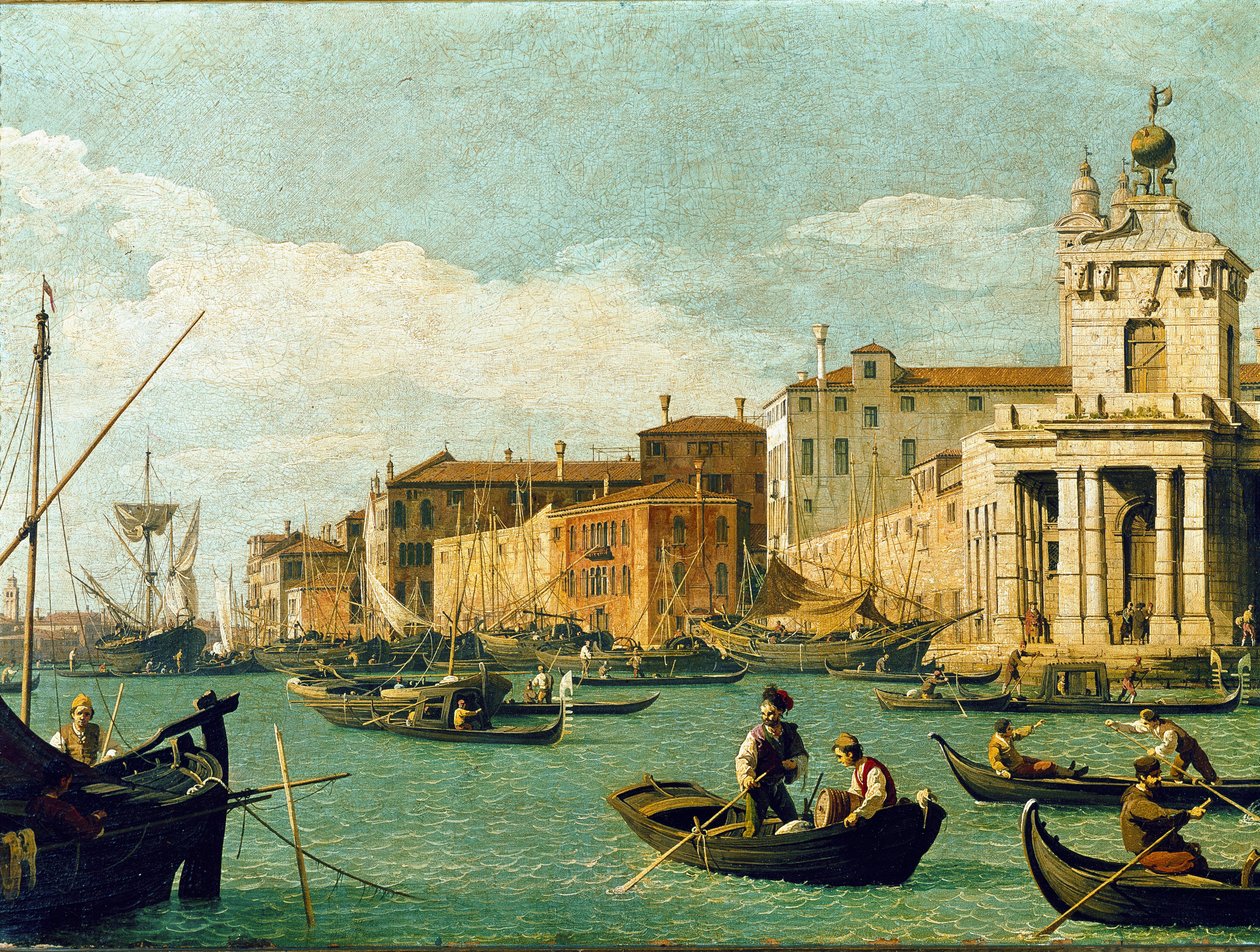 Punta della Dogana ja Giudecca-kanava, Venetsia (öljy kankaalle tekijältä Canaletto