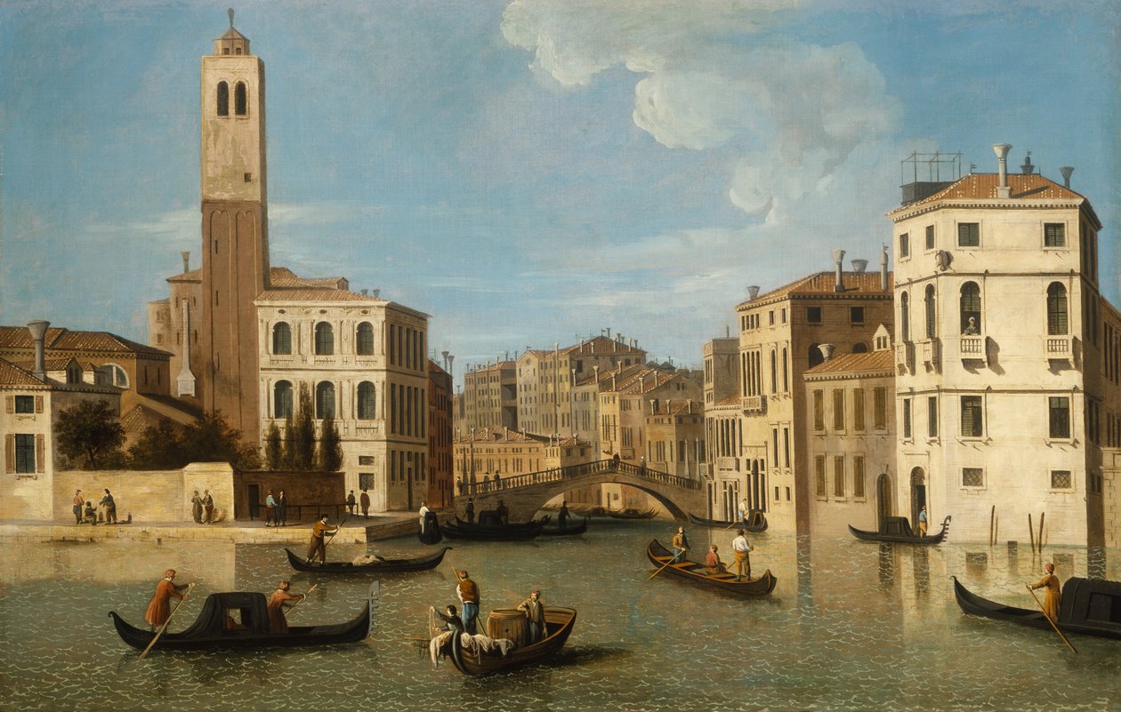 Venetsian Cannaregion sisäänkäynti (öljy kankaalle) tekijältä Canaletto