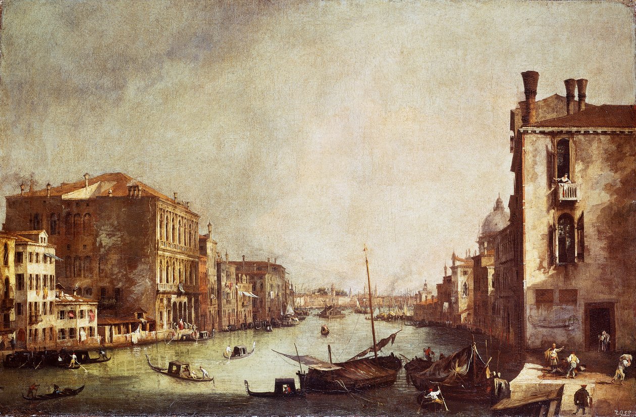 Näkymä Canal Grandelle San Viosta (öljy kankaalle) tekijältä Canaletto