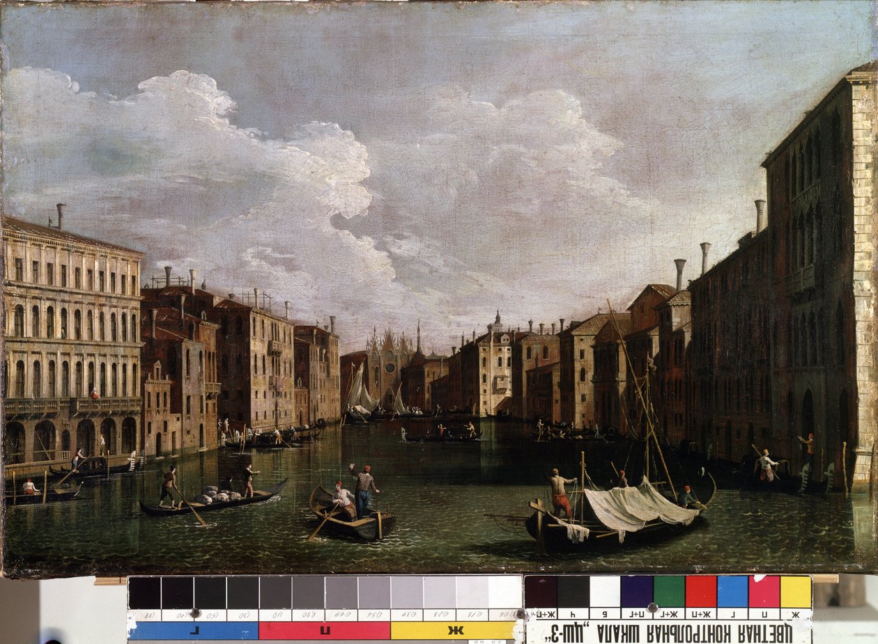 ""Näkymä Venetsian Canal Grandelle"" (Venetsia) Giovanni Antonion maalaus Canal detto il Canaletto (1697-1768). 1700-luvun Mikalojus Konstantinas Ciurlionisin taidemuseo, Kaunas, Liettua tekijältä Canaletto