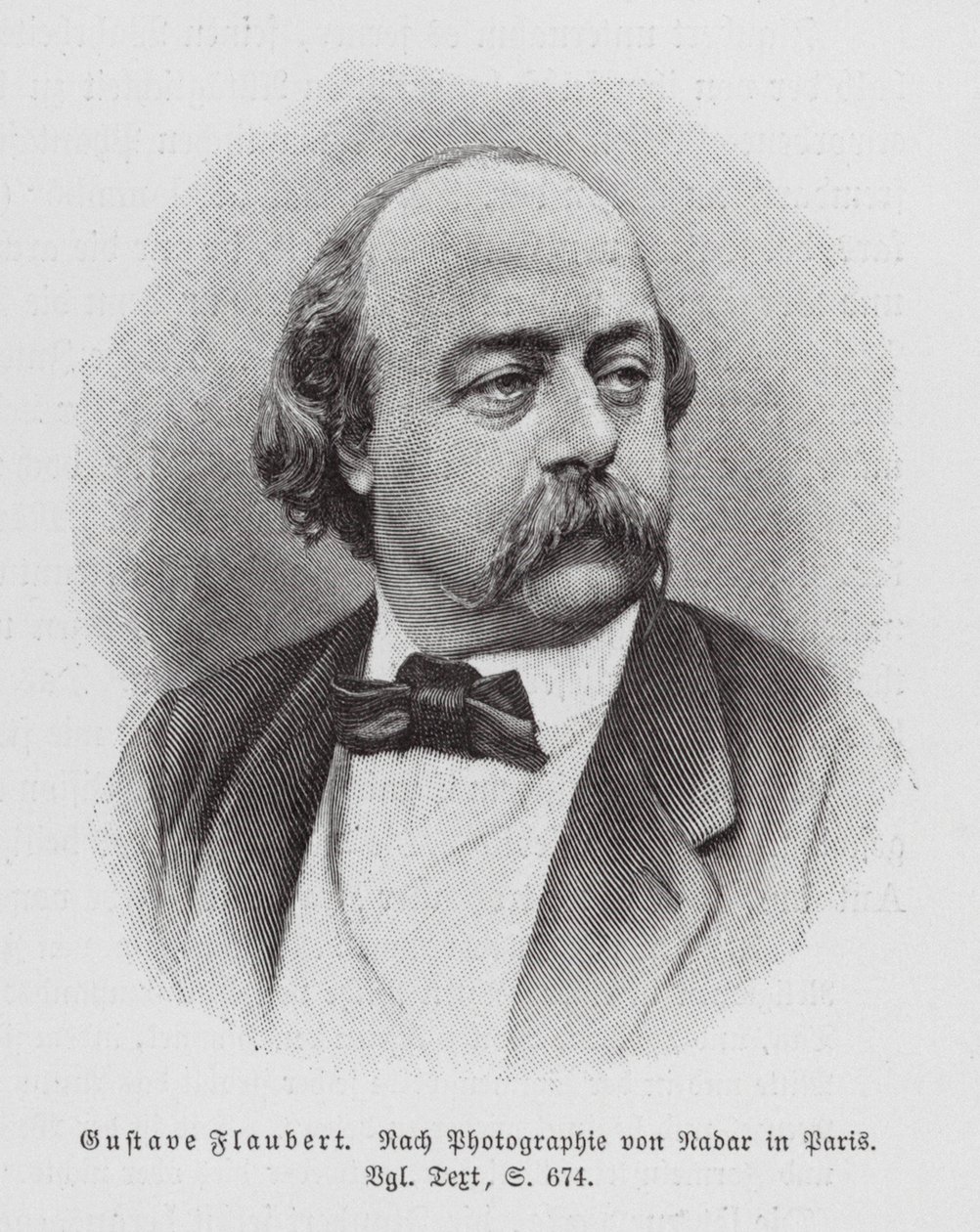 Gustave Flaubert, ranskalainen kirjailija (kaiverrus) tekijältä (1820-1910) (after) Nadar