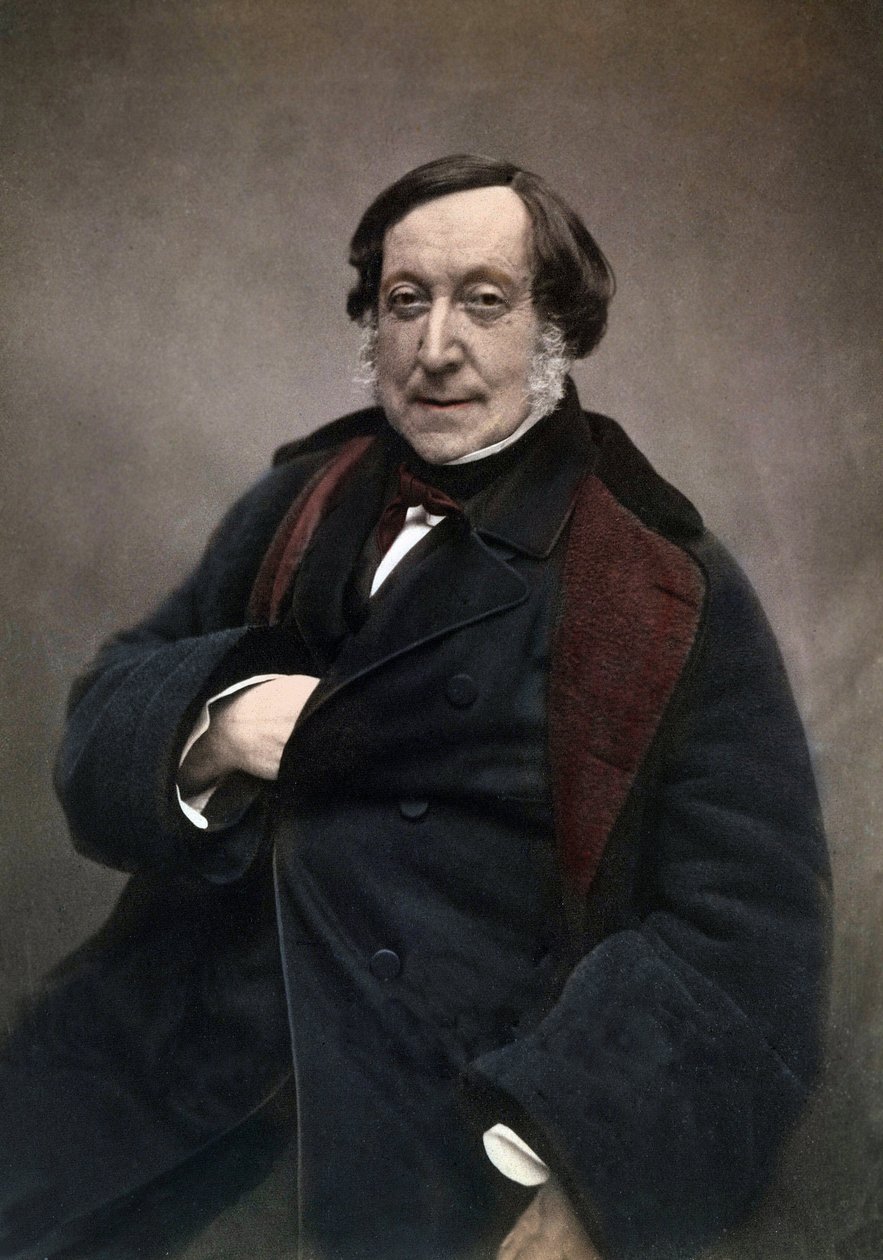 Gioachino (Antonio) Rossini (1792-1868) italialainen säveltäjä. kuvan jälkeen Nadar tekijältä Nadar