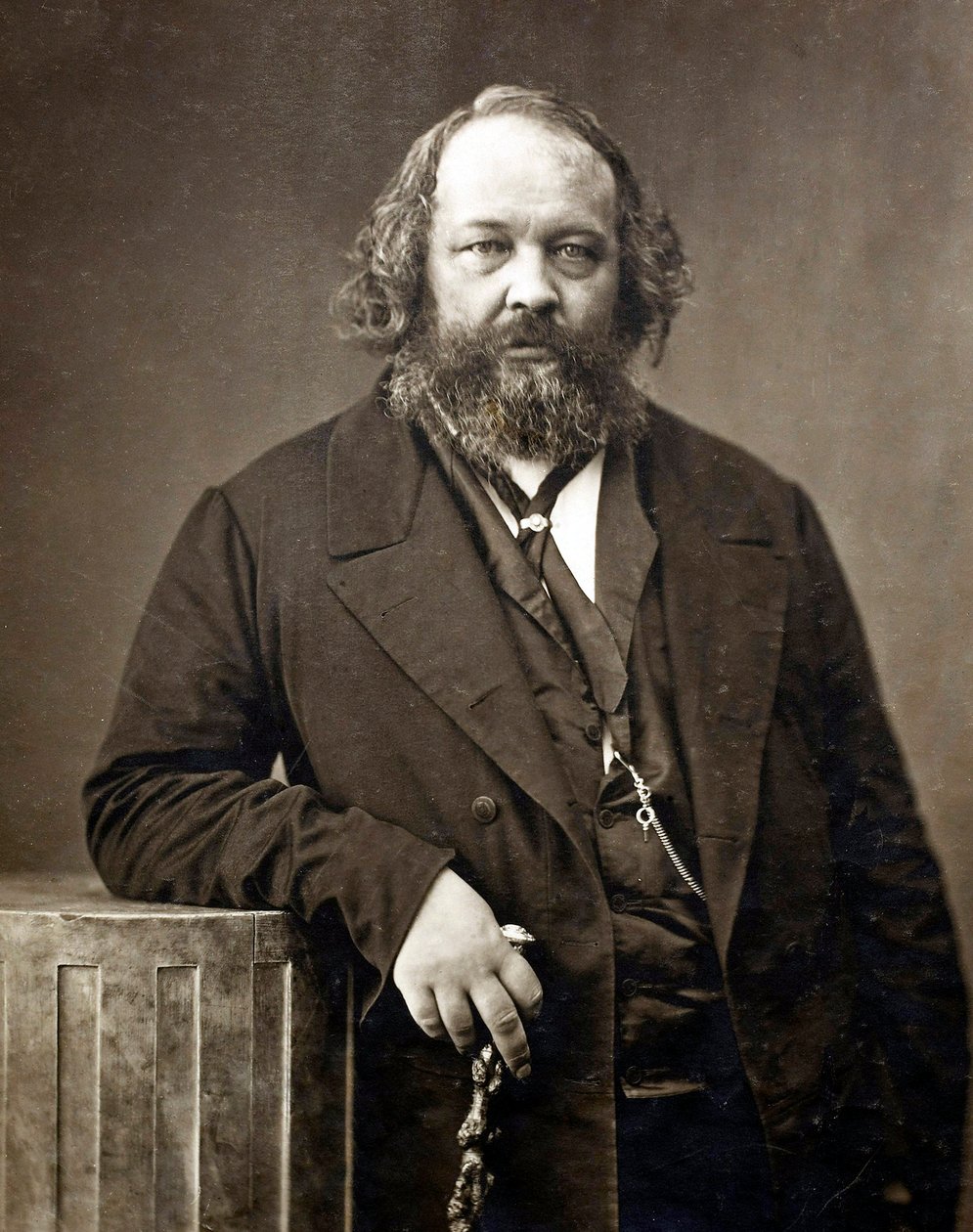 Muotokuva Michel Bakuninista (Bakunin) (1814-1876), venäläinen anarkisti"" Muotokuva Mikhail Aleksandrovich Bakuninista (1814-1876), kirjoittanut Nadar, Gaspard-Felix (1820-1910), noin 1860 - Albumin valokuva - Yksityiskokoelma tekijältä Nadar