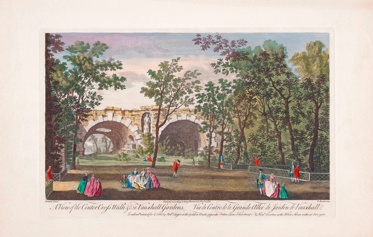 Keskustaristikävely, Vauxhall Gardens, Lontoo tekijältä (after) Canaleti