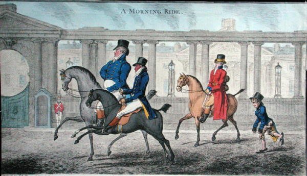 A Morning Ride, kaivertanut James Gillray (1756-1815), julkaissut Hannah Humphrey vuonna 1804 (käsinvärinen etsaus) tekijältä (after) English School