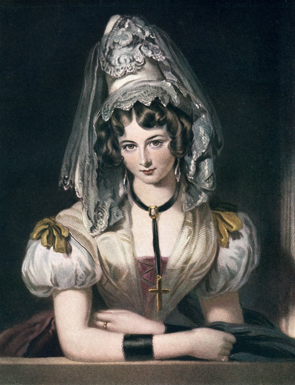 Lady Maria Theresa Lewis, The Connoisseur Illustratedista, julkaistu 1904 (värilitho) tekijältä (after) English School