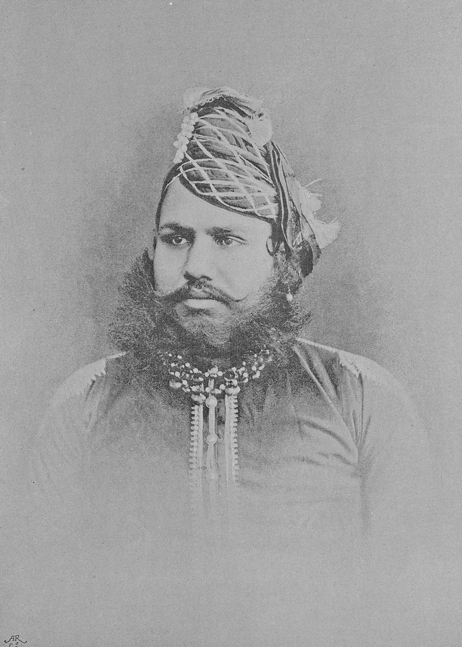Maharaja Sawai Madho Singh II (kaiverrus) tekijältä (after) English photographer