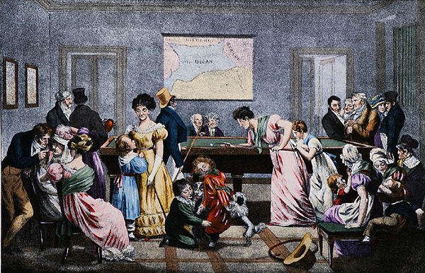 Biljardisali 1800-luvulla, Marketin kaiverrus (väri litho) tekijältä (after) French School