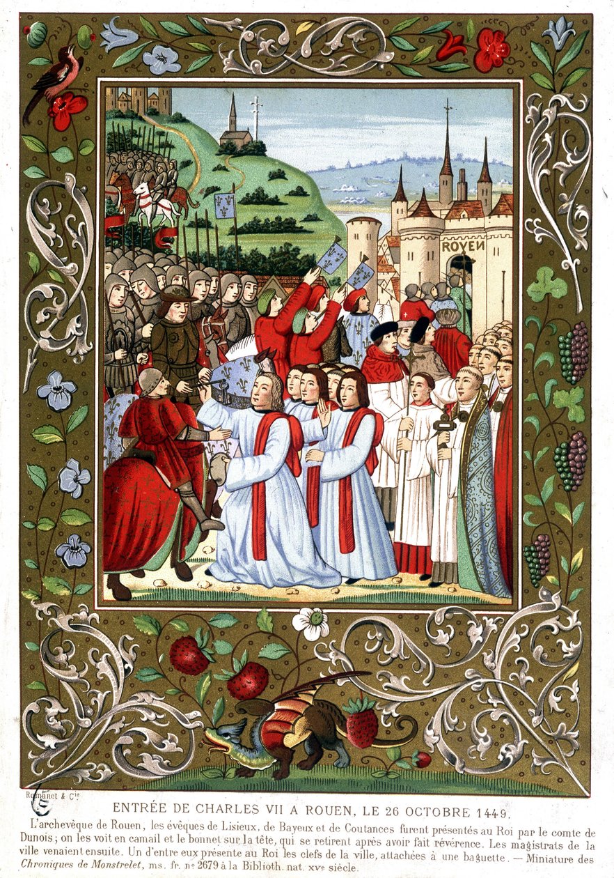 Charles VII:n sisäänkäynti Rouenissa 26. lokakuuta tekijältä (after) French School
