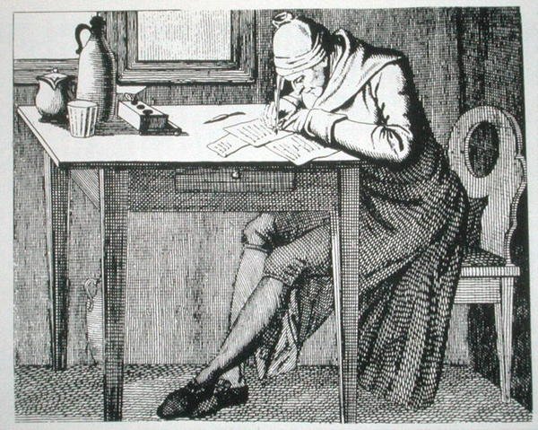 Gaspard Lavater (1741-1801) tutkimuksessaan, kopio kuvituksesta "L