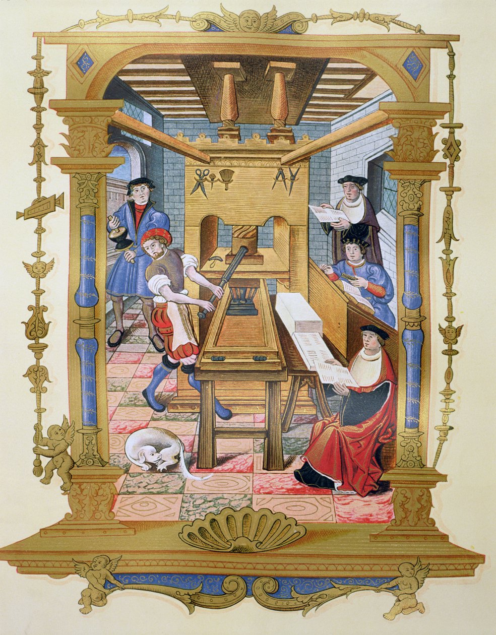 1500-luvun kirjapainon sisustus, kopio 