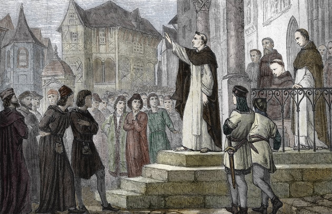Albert Suuren (1193/1206-1280) edustus opettajana Pariisissa, Pariisin yliopistossa, ensimmäisessä dominikaaniluostarissa Rue Saint Jacquesilla (College des Jacobins) Gueric de Saint-Quentinin alaisuudessa) 1241-1245 ( Albertin muotokuva tekijältä (after) French School