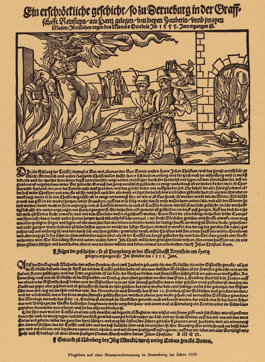 Noitien polttaminen Derneburgissa, Saksassa tekijältä (after) German School