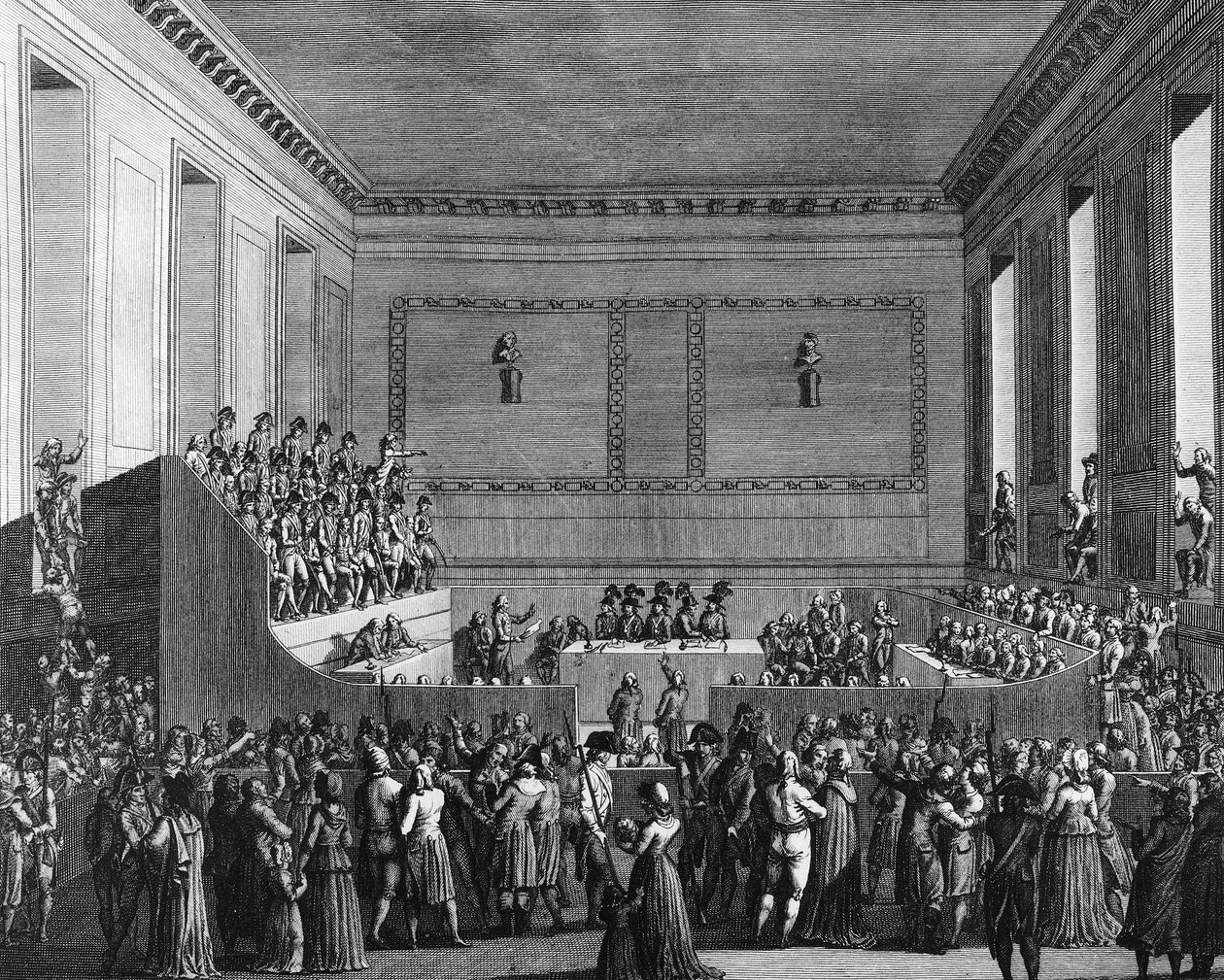 Ranskan vallankumouksen sota ja vallankumouksen vastaiset liikkeet: Antoine Quentin Fouquier de Tinville, dit Fouquier Tinville (1746-1795), vallankumoustuomioistuimen tuomari tasavallan 12. kukkavuonna 3 (1. toukokuuta 1795). Kaiverrus Berthaut Girardet