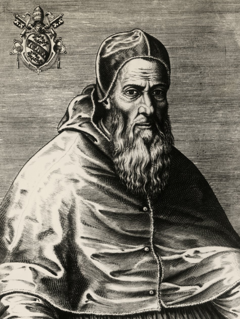 Julius III:n muotokuva, syntynyt Giovanni Maria Ciocchi del Monte (Monte San Savino tekijältä (after) Italian School
