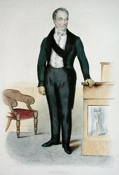 Guillaume Dupuytren (1777-1835) kuvitus E. Mennechetin teoksesta "Le Plutarqe Francaise", kaiverrus Langlois tekijältä (after) Laederick