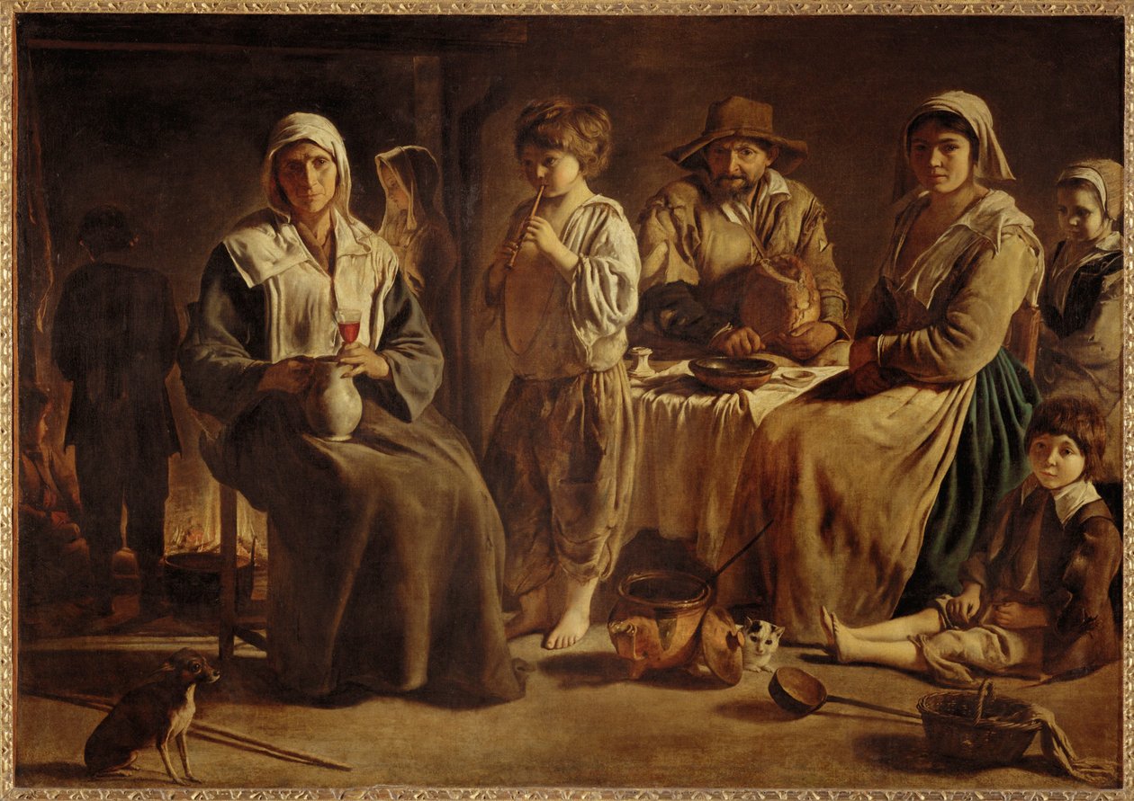 Famille de paysans dans un interieur Maanviljelijäperhe maalaistalossaan ... tekijältä (after) Le Nain Brothers