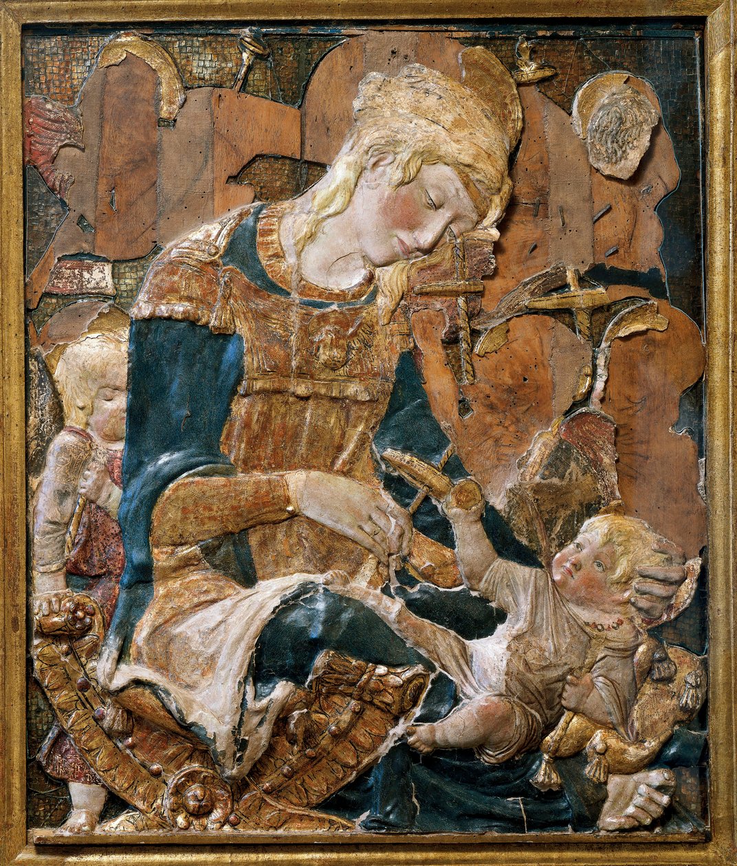 Madonna ja lapsi, basreliefi (terrakotta) tekijältä (attr. to) Donatello