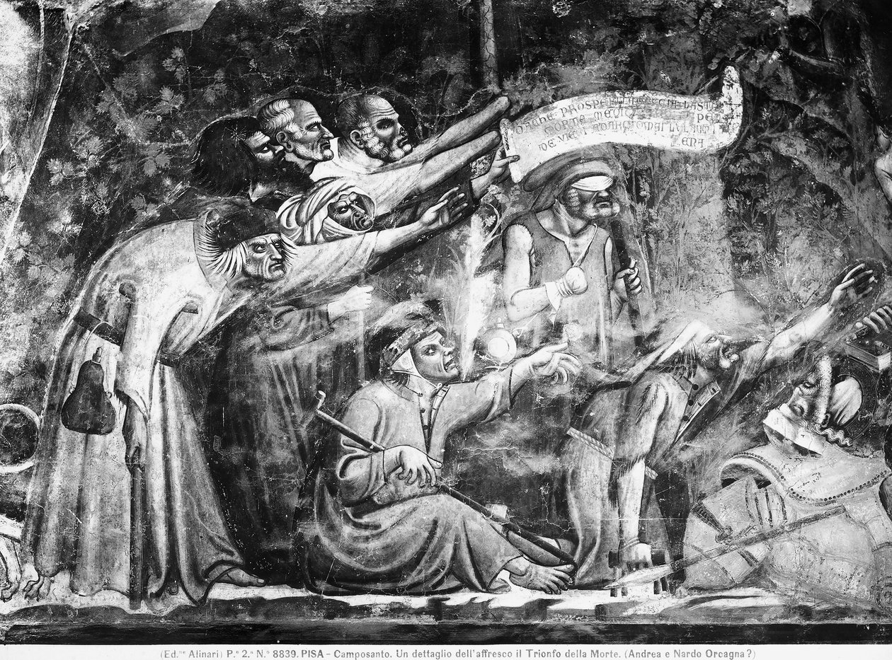 Yksityiskohta Kuoleman voitosta, n. 1350 (fresko) tekijältä (attributed to) Master of the Triumph of Death