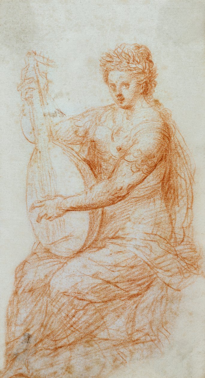 Musiikin allegooria, n. 1580 (piirustus) tekijältä (attr.to) Dutch School