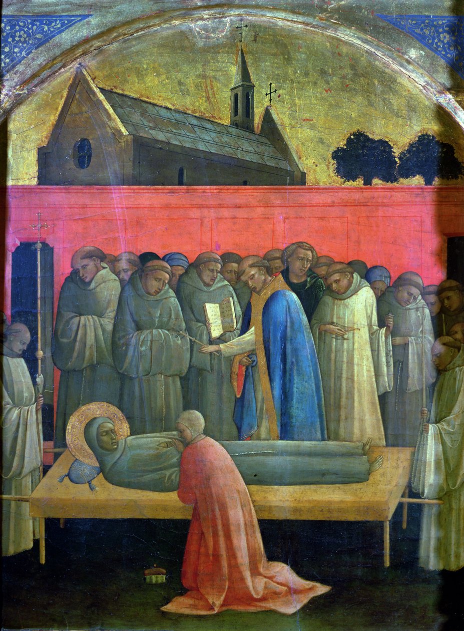 Pyhän Franciscuksen kuolema (öljy paneelissa) tekijältä (c.1370 1425) Lorenzo Monaco