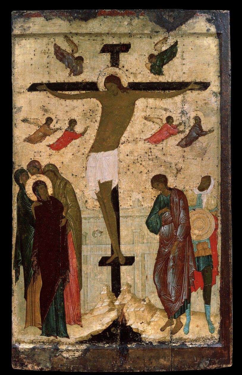 ""Ristiinnaulitseminen"" venäläinen kuvake. Dionysius (Dionisius tai Dionisius Viisas) maalaus puulle (n. 1450-n. 1508) 1500 Valtion Tretjakovin galleria, Moskova tekijältä (c.1440 1502) Dionisius the Wise