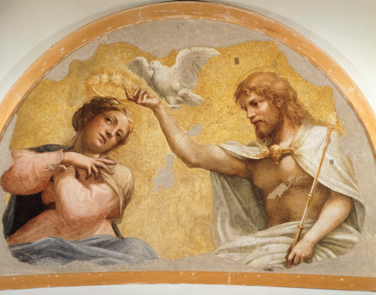Antonio Allegri, Correggio (1489-noin 1534), Neitsyen kruunaus, fresko, 212x324 cm, noin 1521 tekijältä (c.1489 1534) Correggio