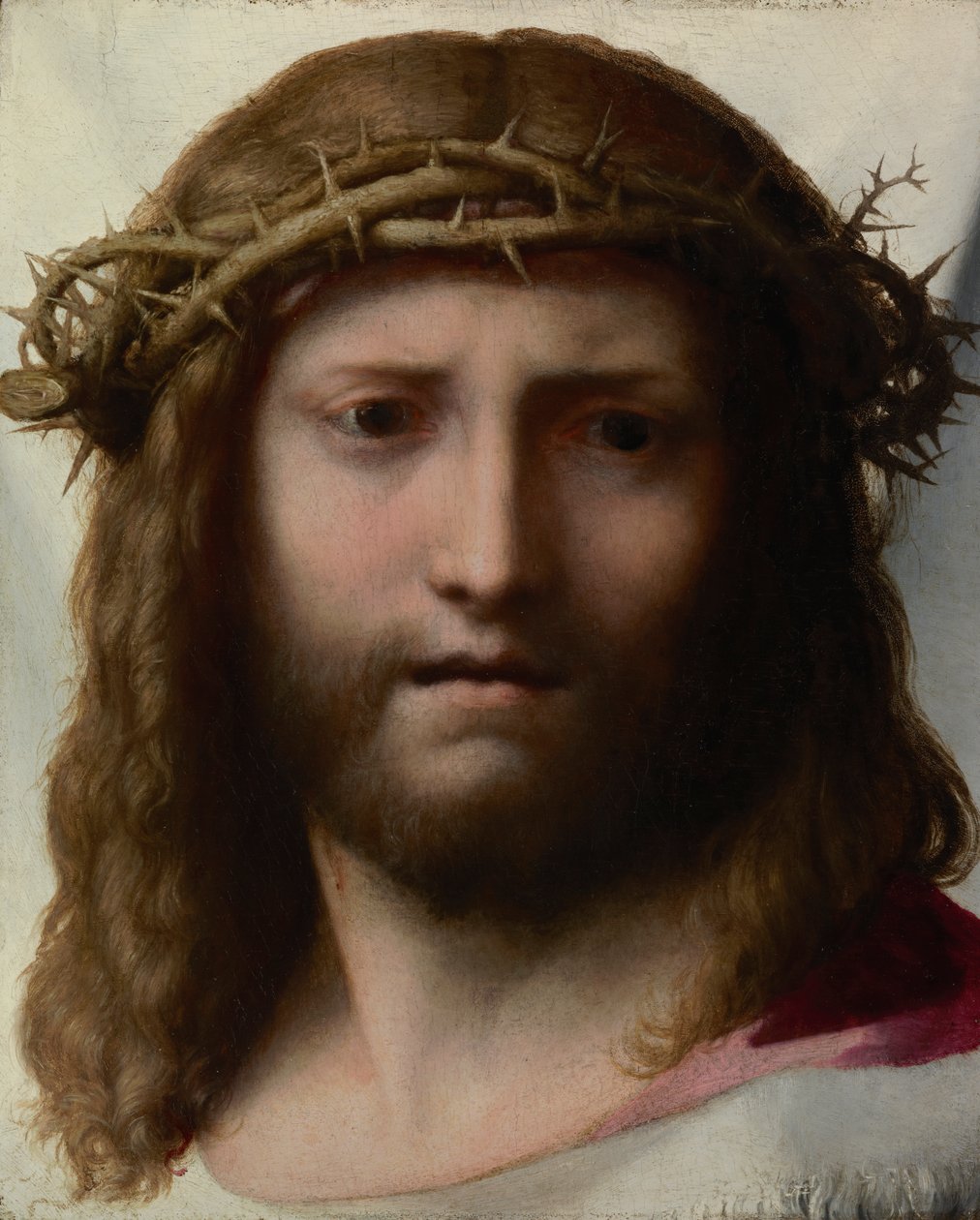 Kristuksen pää, n. 1530 (öljy paneelissa) tekijältä (c.1489 1534) Correggio