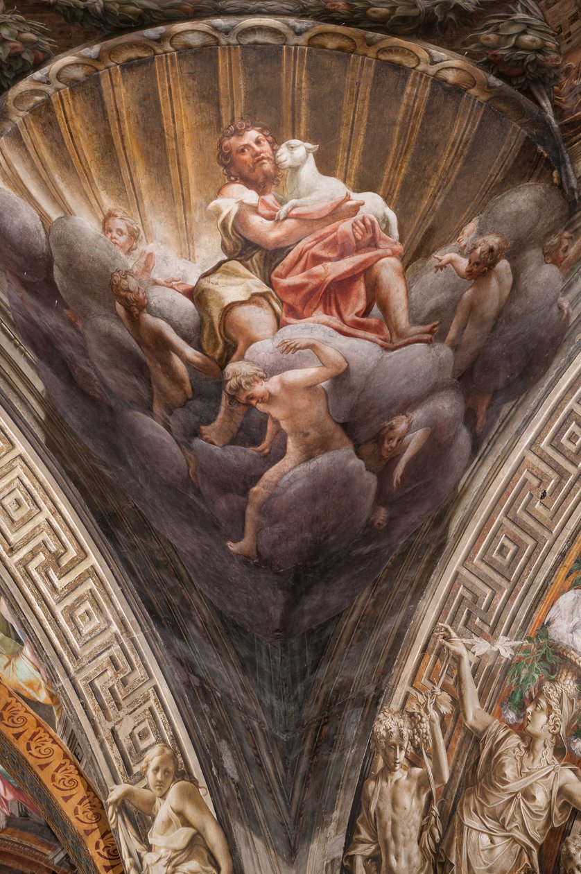 Pyhä Johannes Kastaja, yksityiskohta numerosta 3660852 tekijältä (c.1489 1534) Correggio
