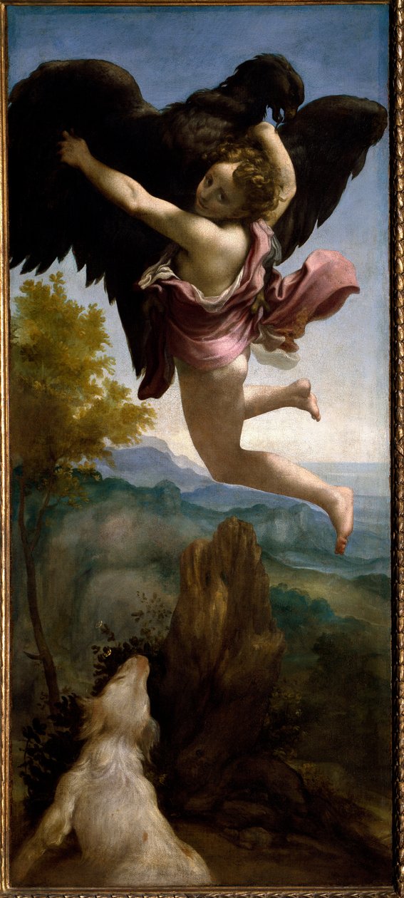 Ganymeden sieppaus (maalaus, n. 1531) tekijältä (c.1489 1534) Correggio
