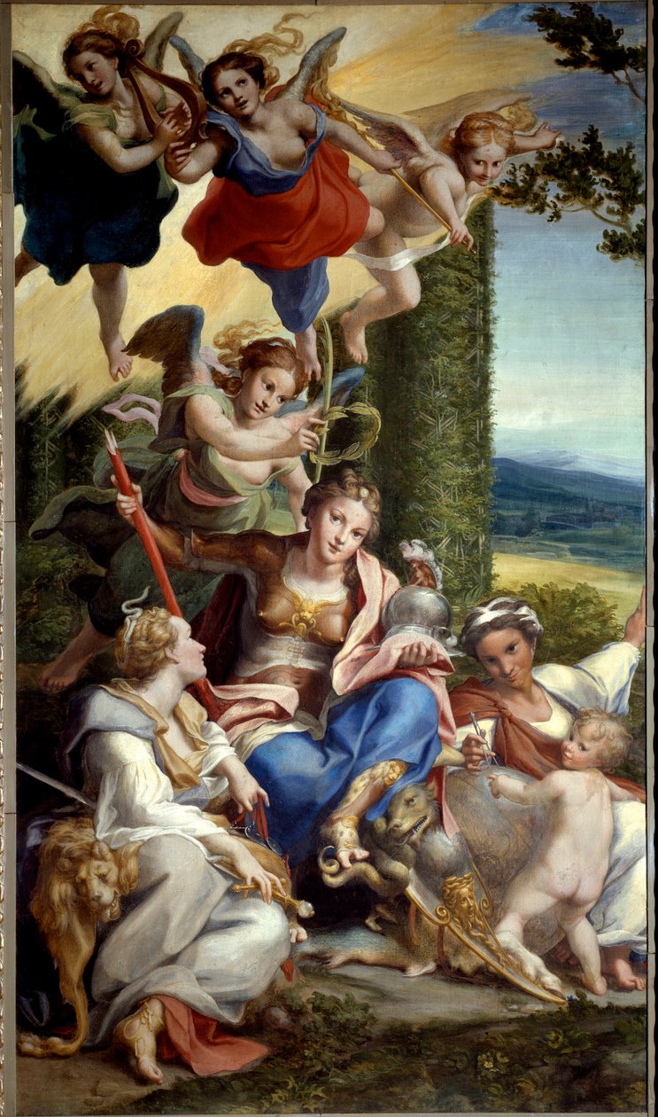 Hyveen allegoria. Antonio Allegrin maalaus, joka tunnetaan nimellä Il Correggio (tai Le Correge 1489-1534), 1500-luku. Koko 0,88x1,48m. tekijältä (c.1489 1534) Correggio