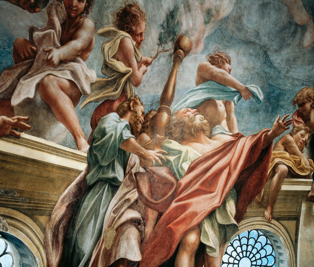 Apostoli, yksityiskohta Neitsyt taivaaseen tekijältä (c.1489 1534) Correggio