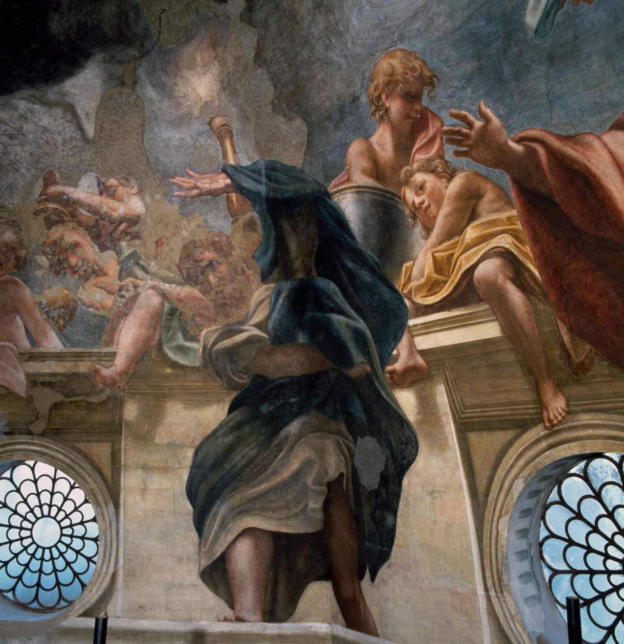 Apostoli, yksityiskohta Neitsyt taivaaseenastumisesta tekijältä (c.1489 1534) Correggio