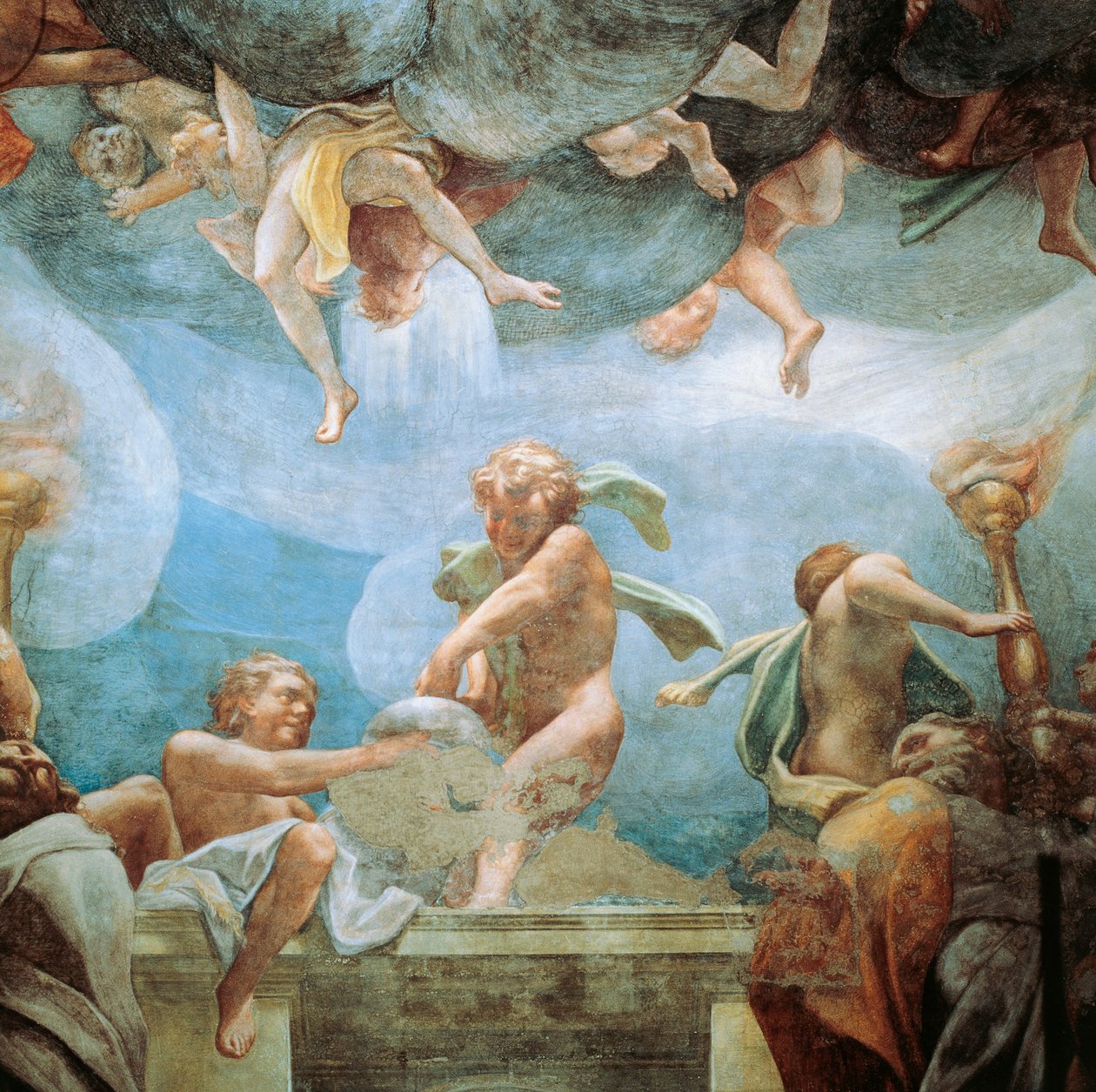 Efebit parvekkeella, yksityiskohta Neitsyt taivaaseen tekijältä (c.1489 1534) Correggio