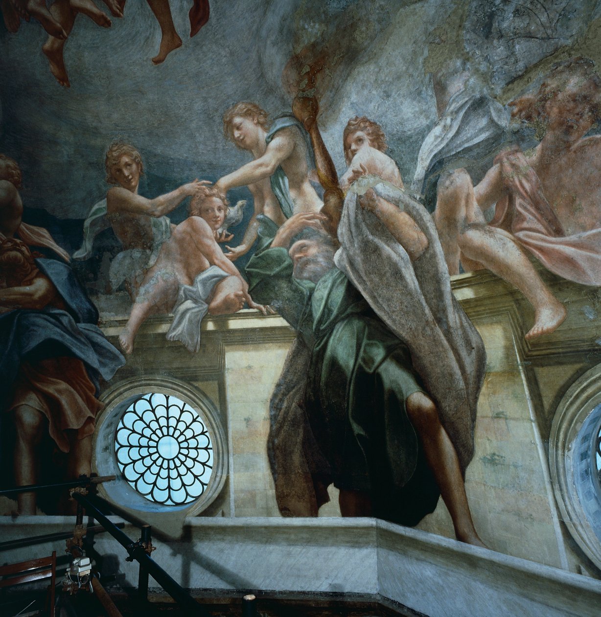 Apostolihahmo, yksityiskohta Parman katedraalin kupolin freskoista, Antonio Allegri Da Correggio (1489-1534) tekijältä (c.1489 1534) Correggio