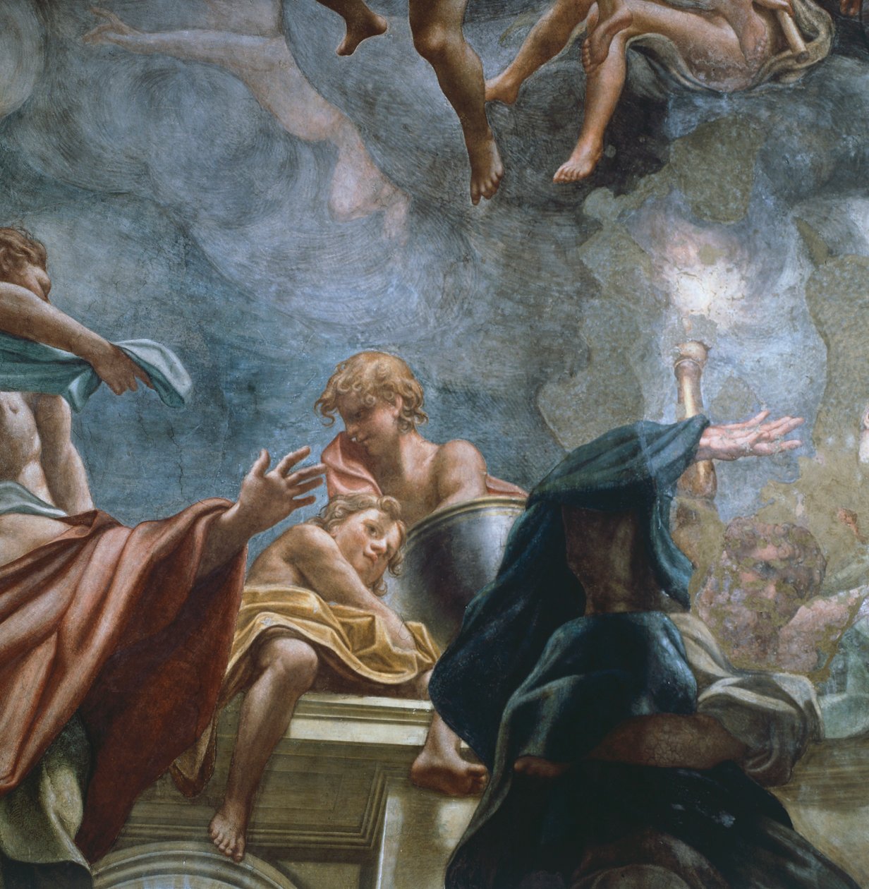 Apostolihahmo, yksityiskohta Parman katedraalin kupolin freskoista, Antonio Allegri Da Correggio (1489-1534) tekijältä (c.1489 1534) Correggio