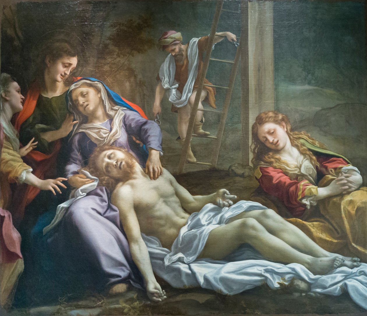 Kristuksen valitus, noin 1524 (öljy kankaalle). tekijältä (c.1489 1534) Correggio