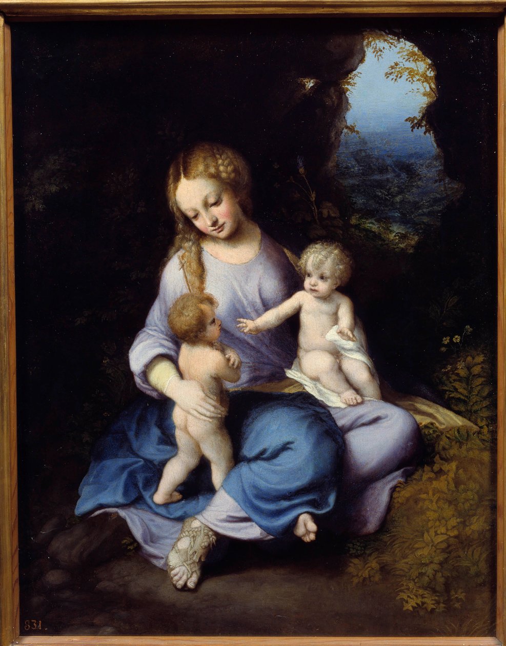 Antonio Allegrin Neitsyt, Jeesus ja Pyhä Johanneksen lapsimaalaus (tunnetaan nimellä Correggio tai Correge 1489-1534) 1500-luvun Madrid, Prado-museo tekijältä (c.1489 1534) Correggio