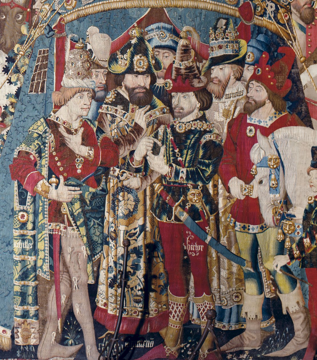 Troijan sota: Akilleuksen teltta, n. 1470 (kuvakudos) tekijältä (fl.1450 75) Master of Coetivy