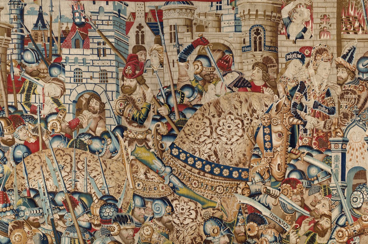 Troijan sota: Troijan tuho, noin 1470 (kuvakudos) tekijältä (fl.1450 75) Master of Coetivy