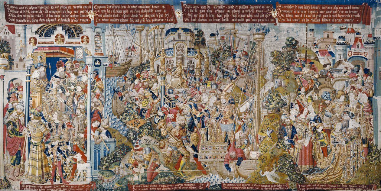 A Guerra de Tróia: O Rapto de Helena, c.1470 (tapeçaria)finlandês tekijältä (fl.1450 75) Master of Coetivy