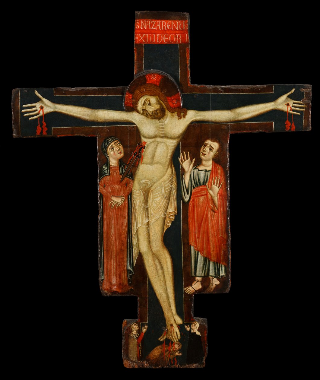 Krusifiksi, 1200-luvun loppu (tempera paneelissa) tekijältä (studio) Master of the Magdalene Altarpiece